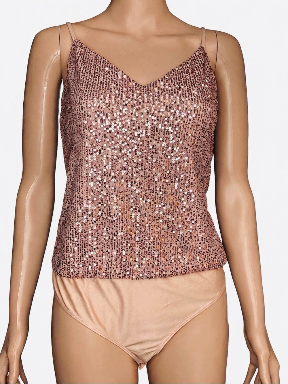 Sincerely Jules Rose Gold Sequin Bodysuit Medium NWT